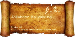 Jakubecz Kolombina névjegykártya